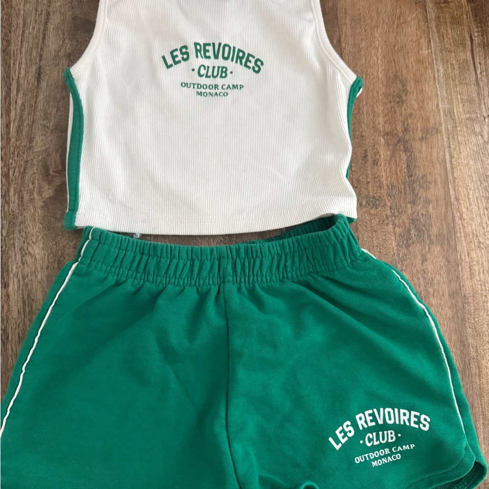 Zara Green Matching Set Athletic Shorts